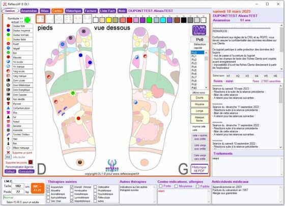 ReflexoXP logiciel pour praticiens en médecines douces ou INM