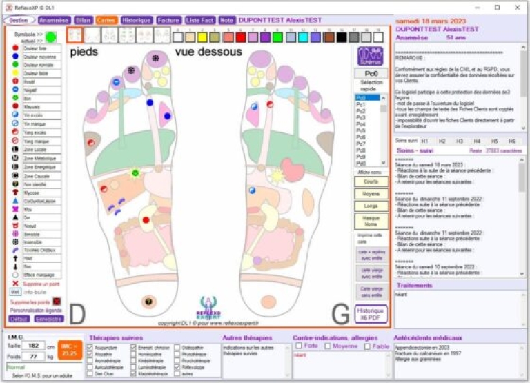ReflexoXP logiciel pour praticiens en médecines douces ou INM